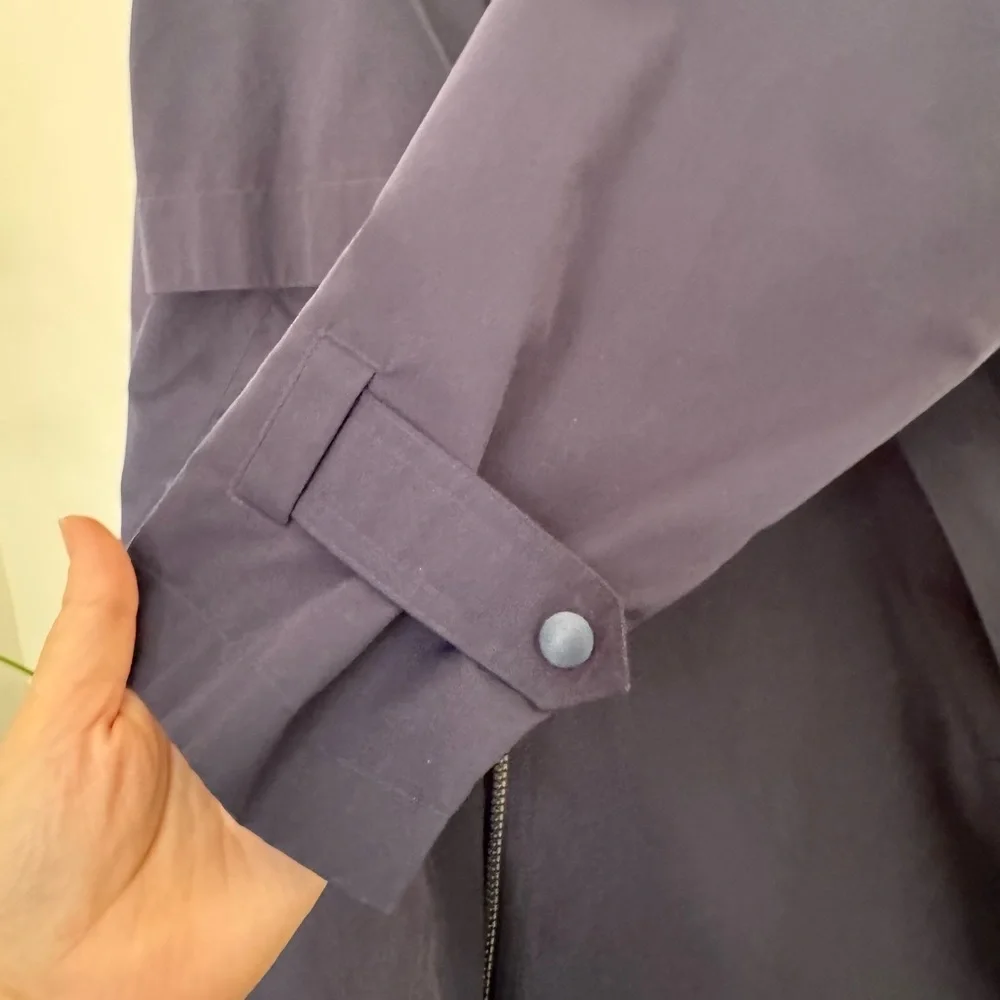 LL Bean Women's Navy Blue Long trench Coat - Picture 4 of 8